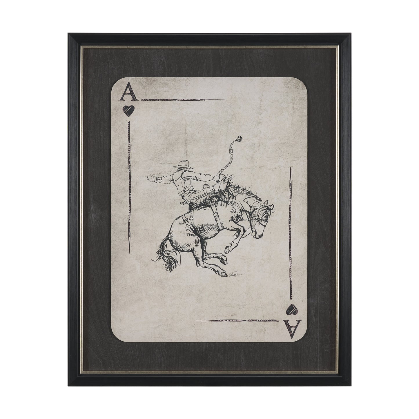 Aces Wild II framed western artwork featuring hand-embellished rodeo-inspired imagery.