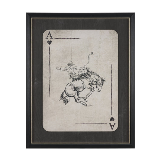 Aces Wild II framed western artwork featuring hand-embellished rodeo-inspired imagery.