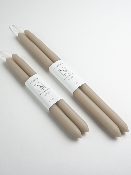 Clay | Dipped Beeswax Taper Candle Pair | All Natural: 10"