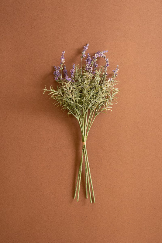 Artificial lavender bundle featuring soft purple blooms and naturally gathered stems.