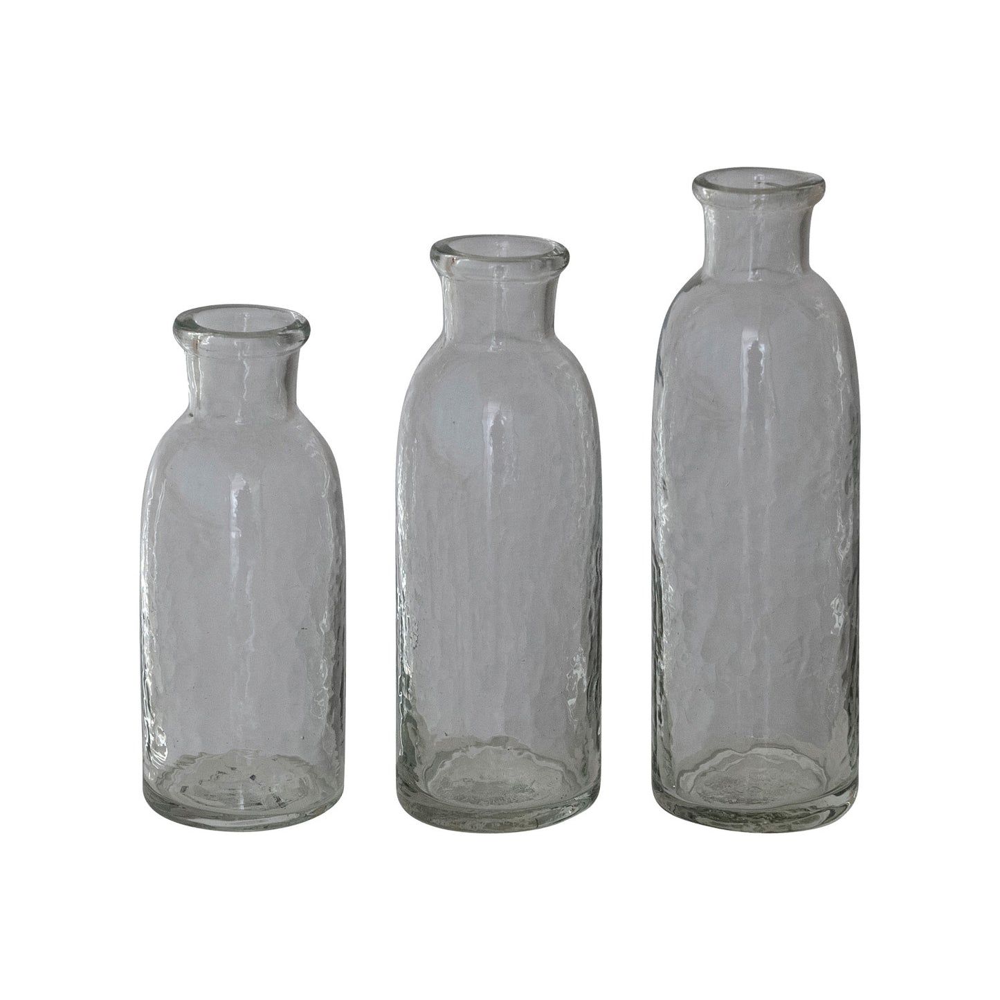 Hand-Blown Glass Bottle Vase Set