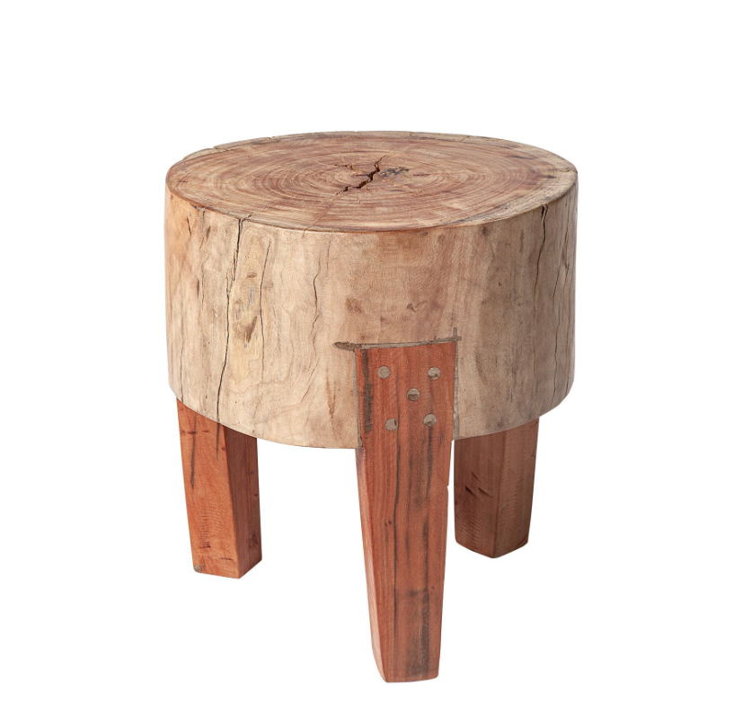 Asco reclaimed wood stool handcrafted from solid reclaimed wood with a warm natural finish.