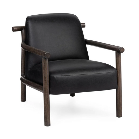 Azoria Top Grain Leather Accent Chair