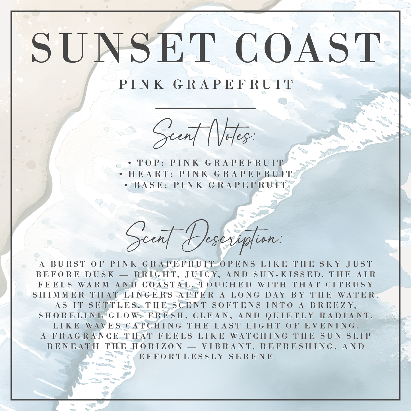 SUNSET COAST | Pink Grapefruit | Luxe Collection: 12 oz