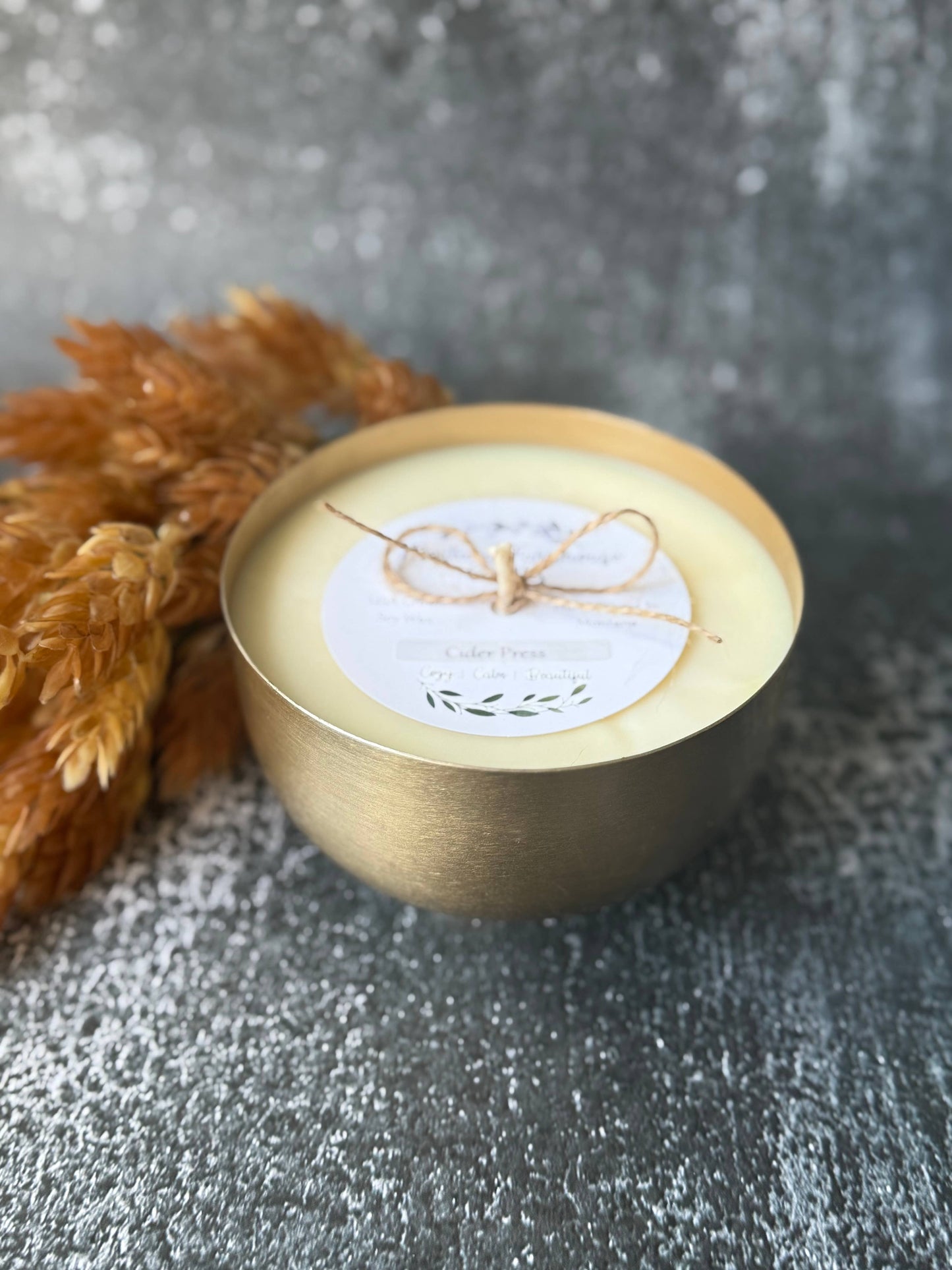 Farmhouse Kitchen Soy Candle | Brushed Gold Bowl | 14 oz