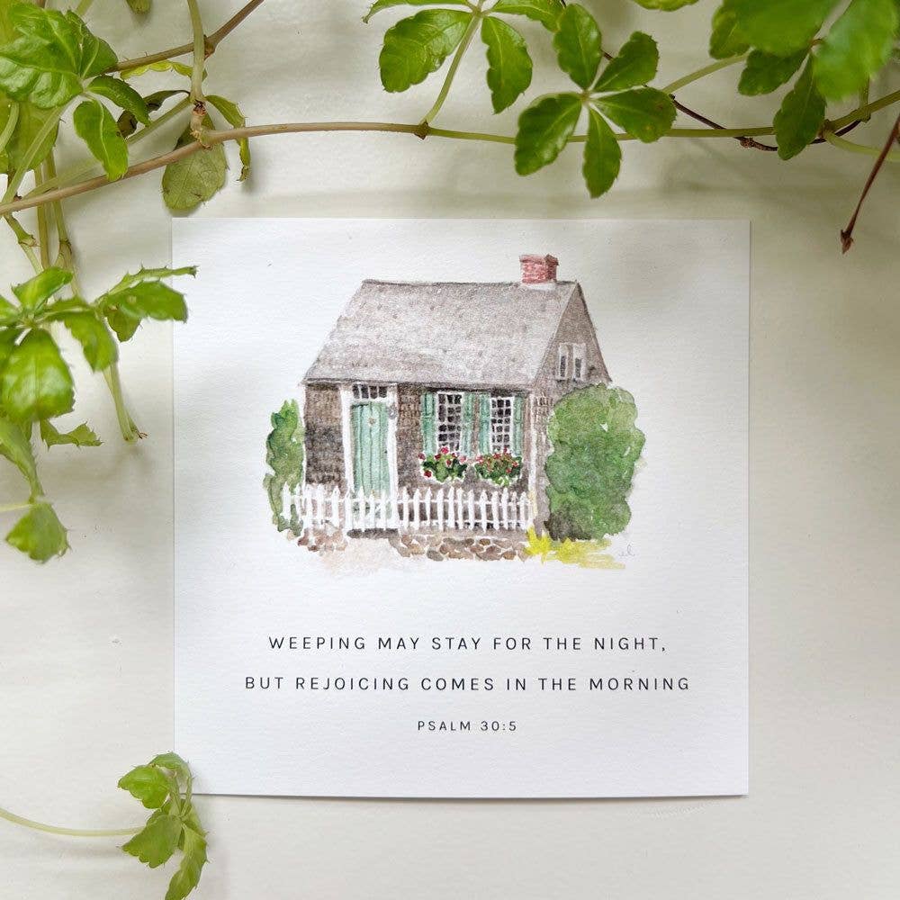 Inspirational Scripture card with original watercolor illustration and Bible verse.