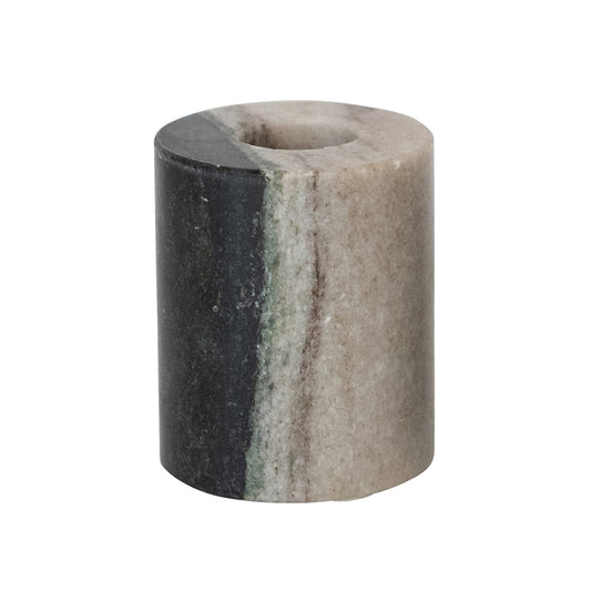 Black Melange Marble Taper Holder - Large