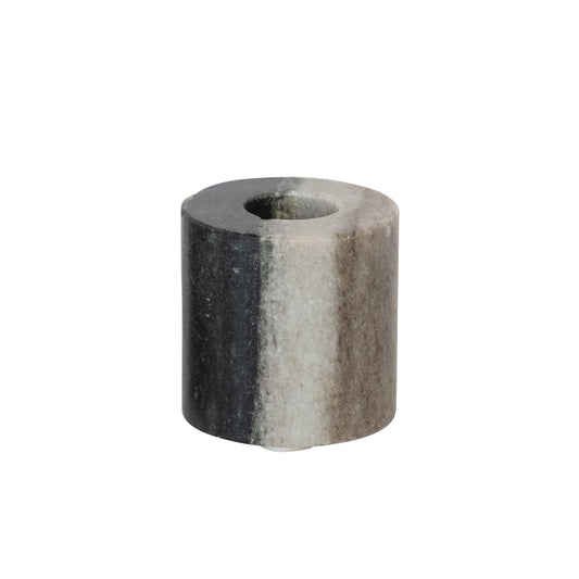 Black Melange Marble Taper Holder - Small