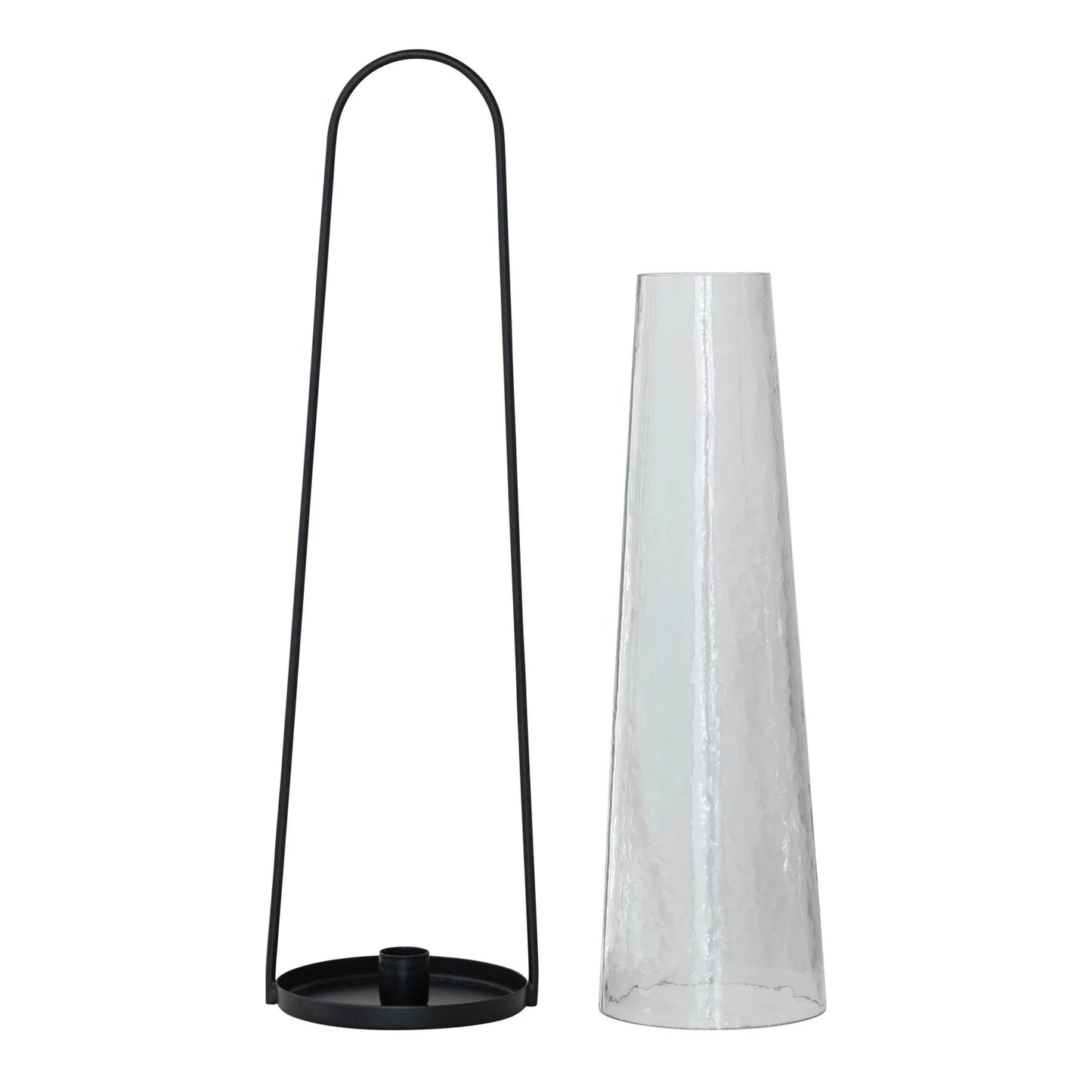 Black Metal Lantern Taper Holder