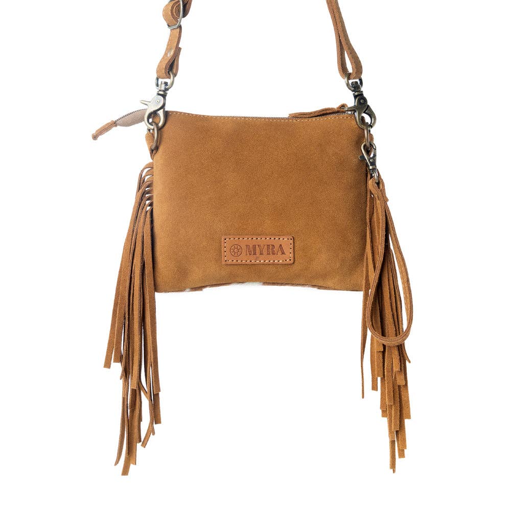 Bourbon Trail Handtooled Hairon Crossbody Bag | Brown & White
