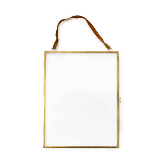 Brass Hanging Picture Frame with Suede – 14.25"x19"