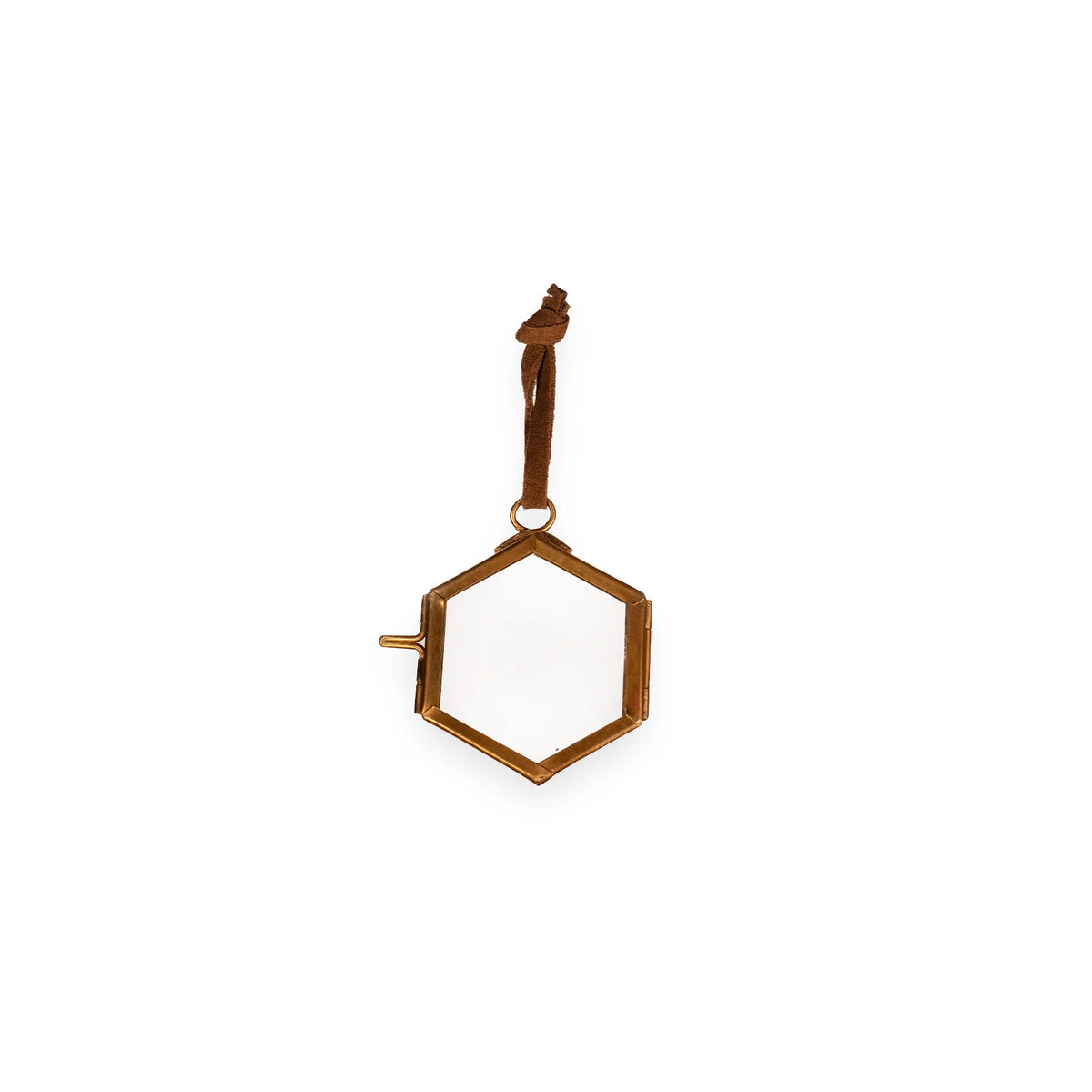 Brass Hexagon Hanging Frame Ornament