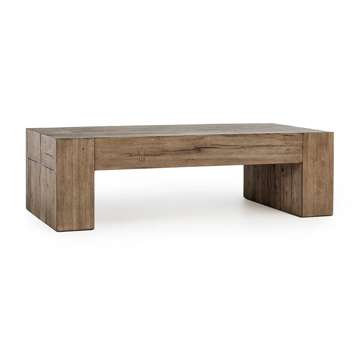 Bristol Reclaimed Oak Coffee Table in Café Brown crafted from FSC®-certified reclaimed oak with exposed joinery and natural wood grain.