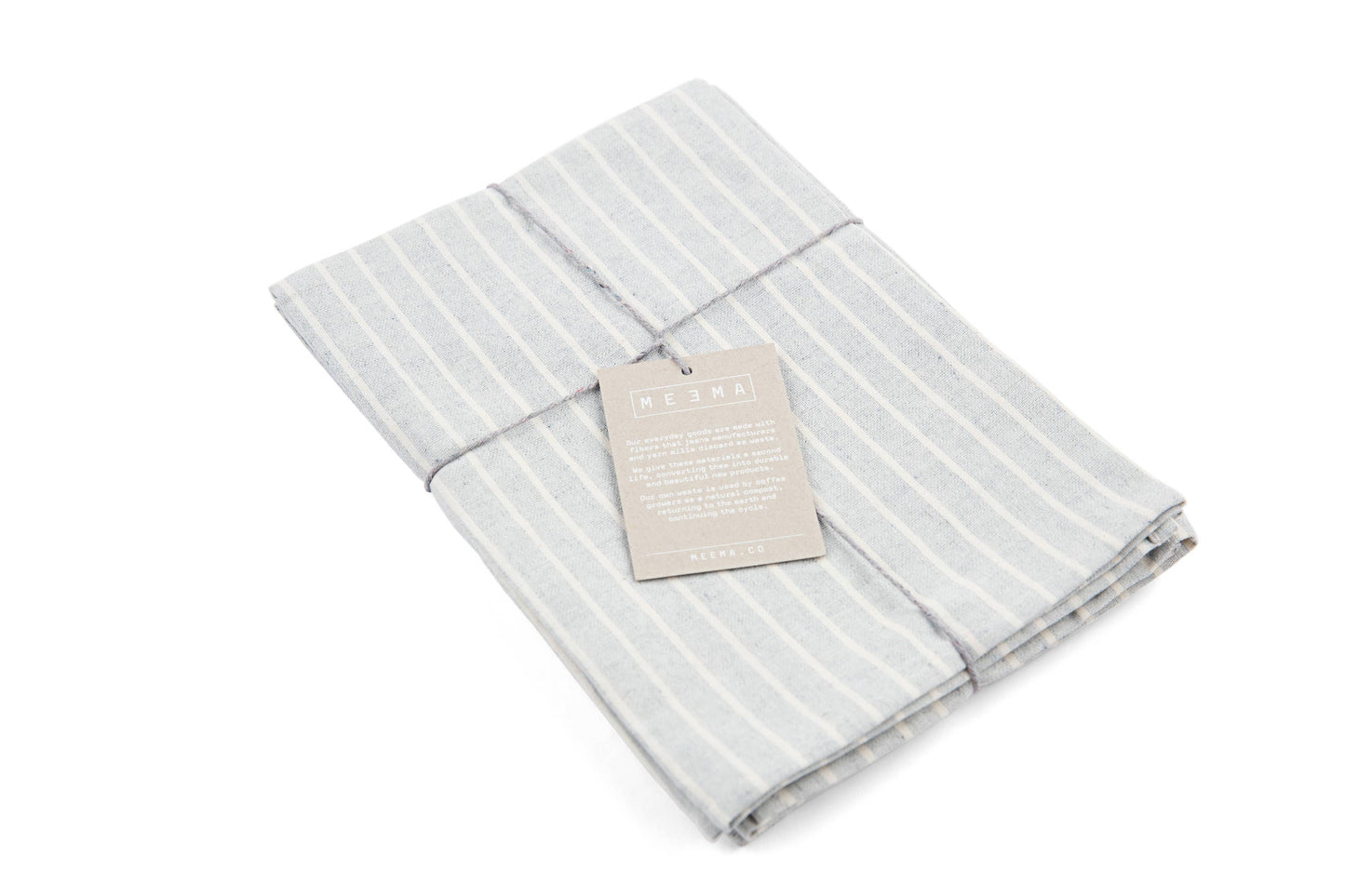 Cotton cloth napkin featuring a classic blue stripe pattern and soft texture.