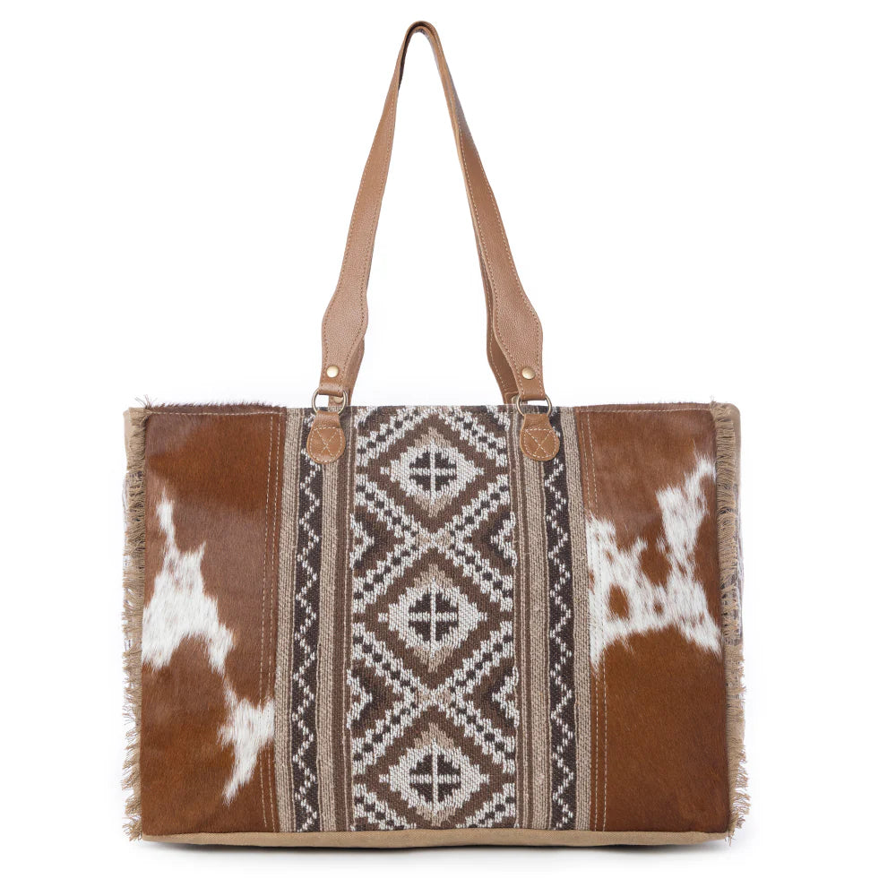 Elisa Canvas & Leather Weekender Bag