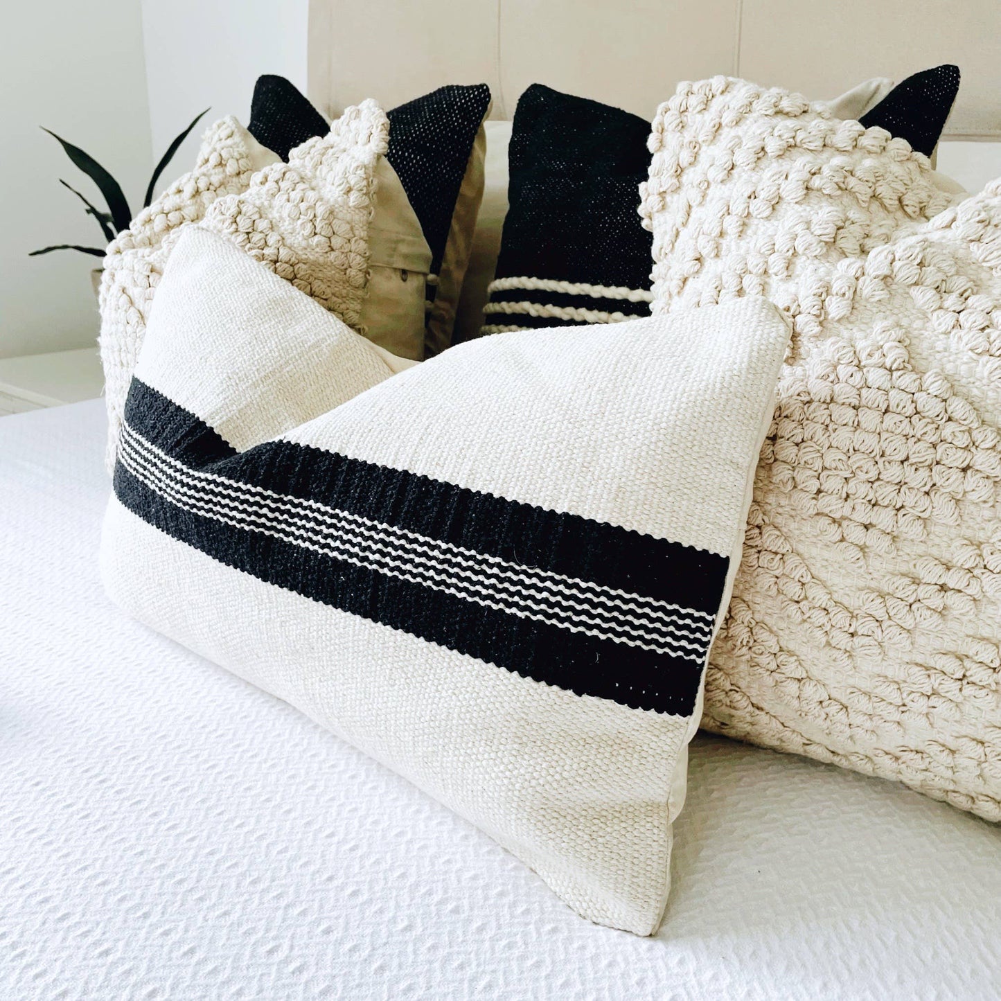 Kai Striped Lumbar Kilim Pillow 12"x20"