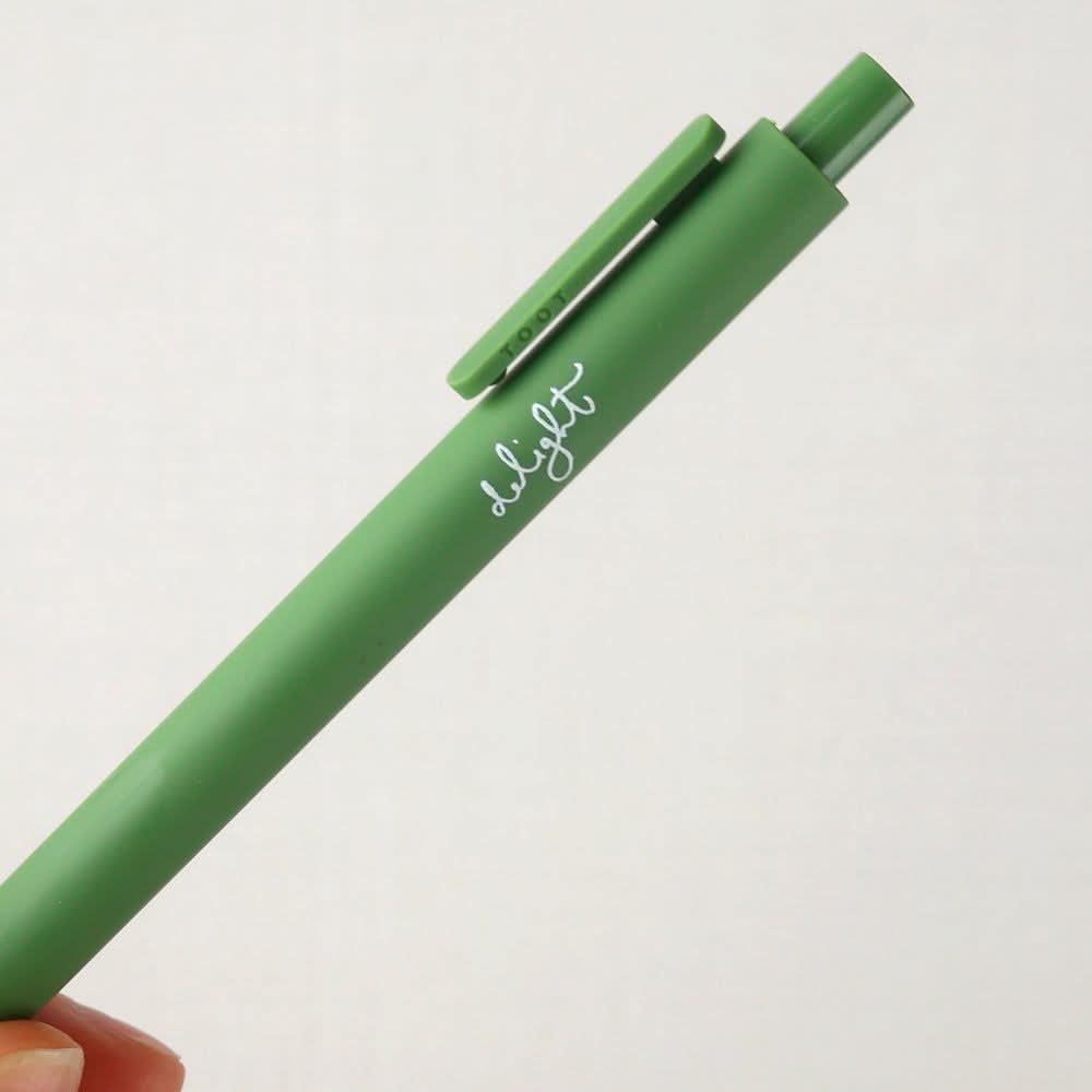 Delight Jotter Pen by Emily Lex with olive green matte finish and handwritten sentiment.