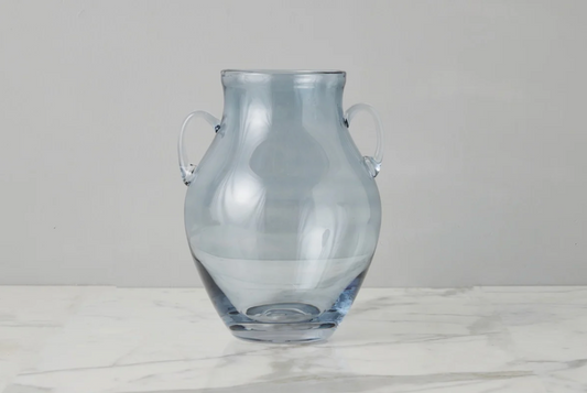 Denim Glass Amphora Vase – Medium