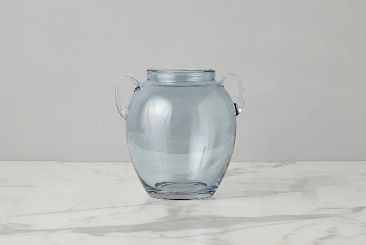 Denim Glass Amphora Vase – Small