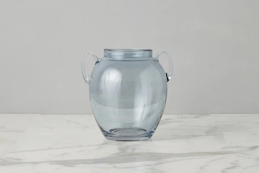 Denim Glass Amphora Vase – Small