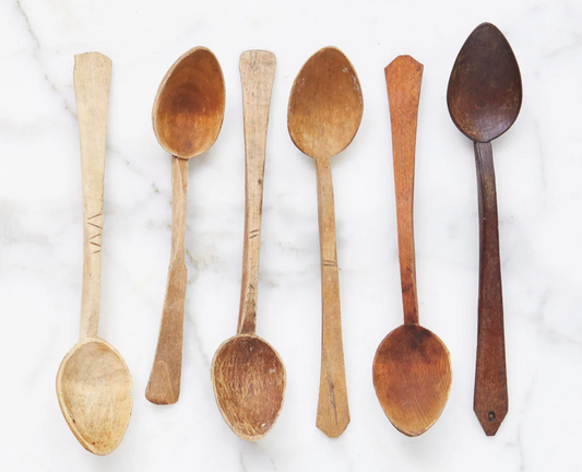Found Moldovan Wood Serving Spoon