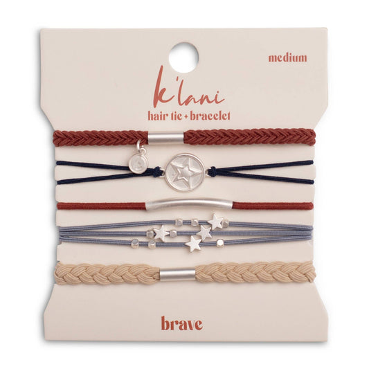 Brave Hair Tie Bracelet Set – Red, White & Blue | Medium