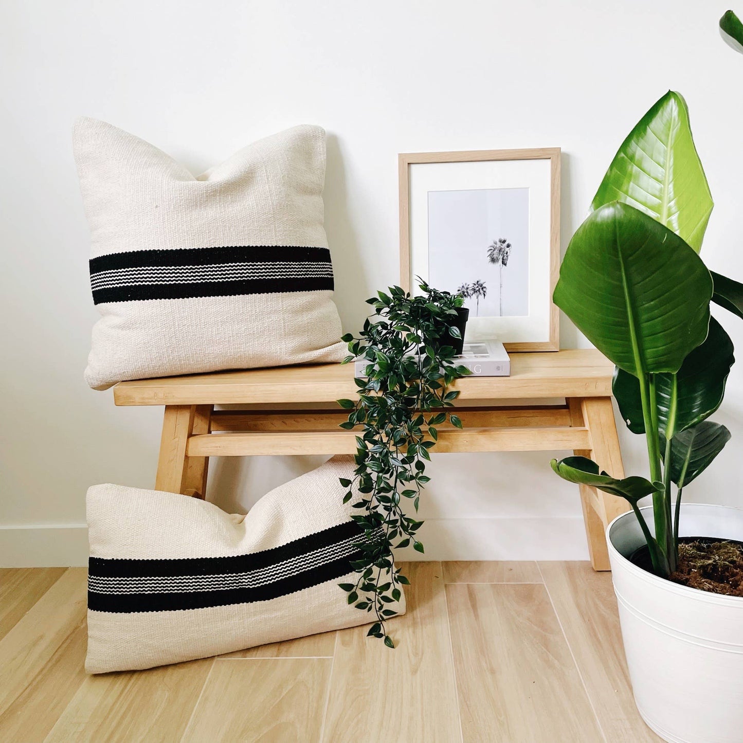 Kai Striped Lumbar Kilim Pillow 12"x20"