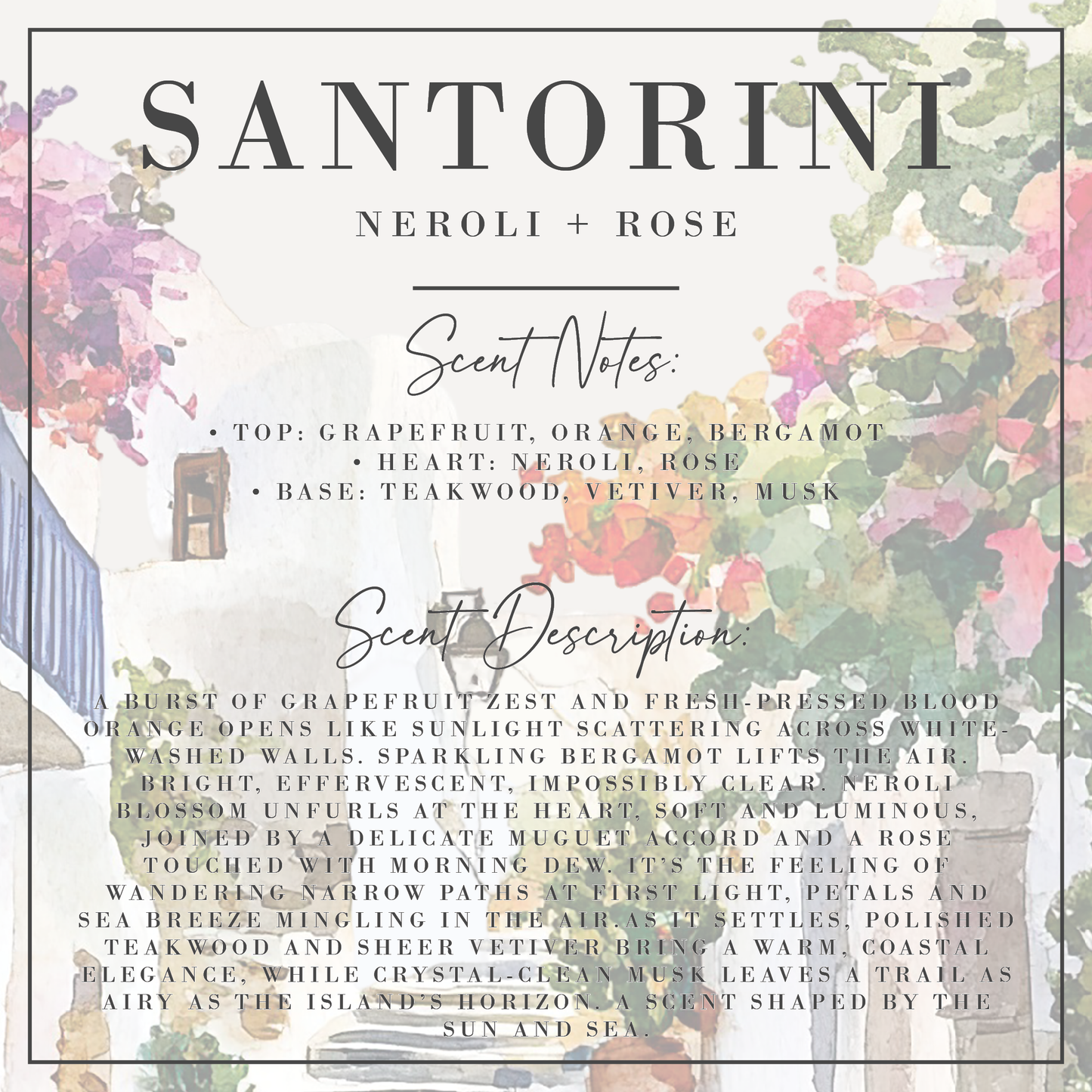 SANTORINI | Neroli + Rose | Luxe Collection: 12 oz