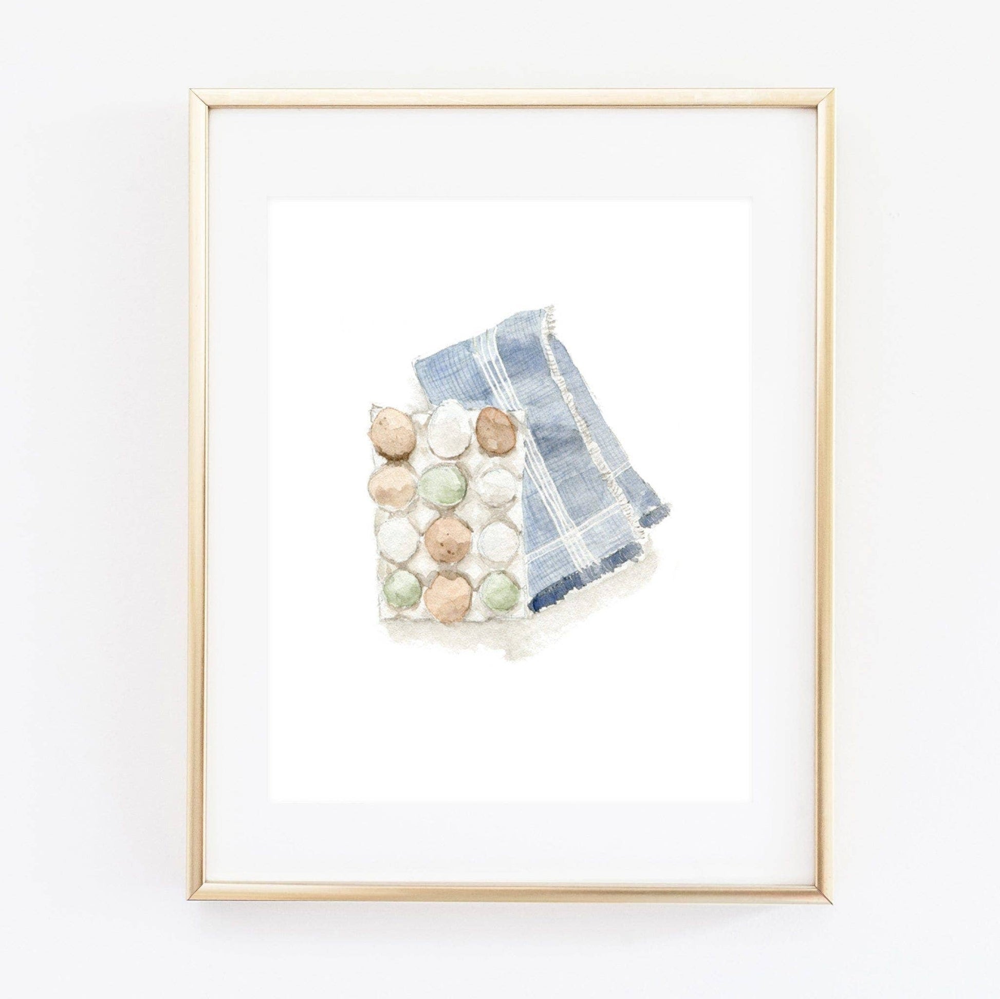 Eggs Watercolor Art Print featuring original kitchen-inspired artwork by Emily Lex.