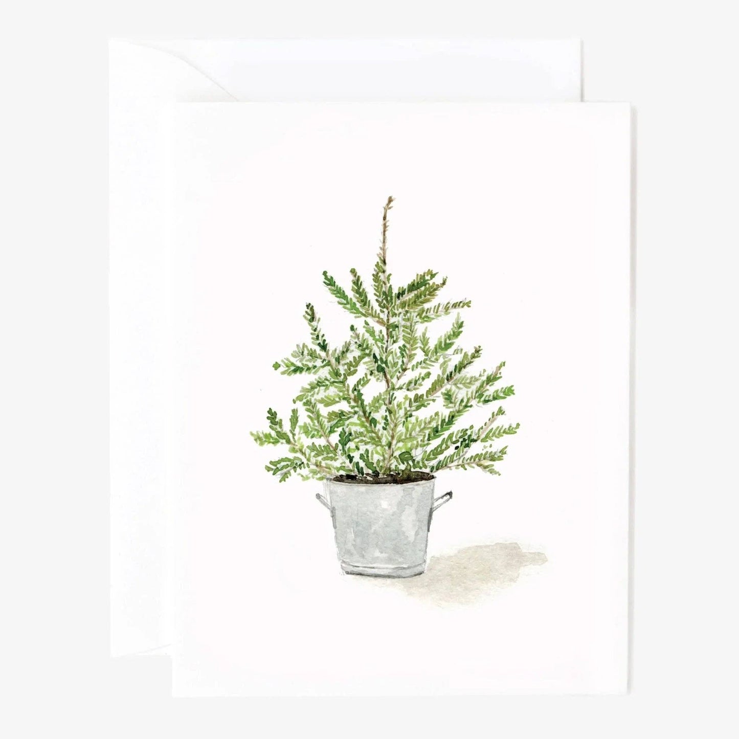 Assorted Christmas watercolor notecards printed on premium 120 lb superfine paper with blank interiors for personalized holiday messages.
