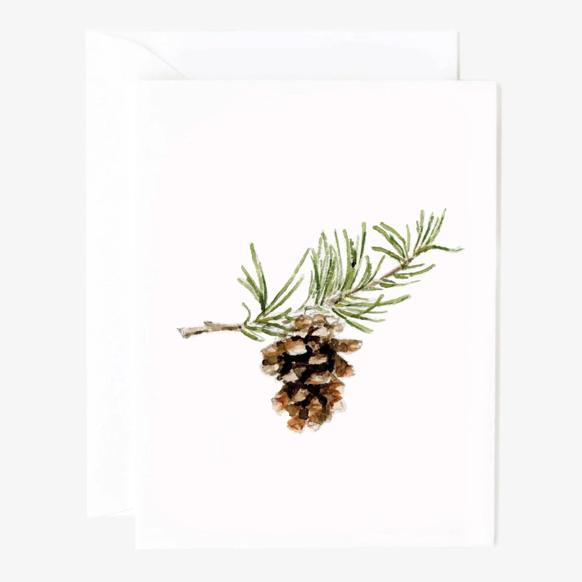 Assorted Christmas watercolor notecards printed on premium 120 lb superfine paper with blank interiors for personalized holiday messages.