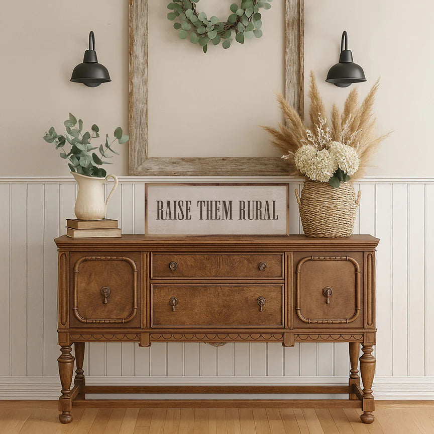 Raise Them Rural Wall Art – White