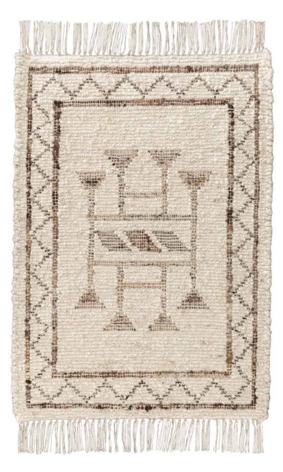 Gazi Handwoven Wool & Jute Rug – Ivory / Brown Multi