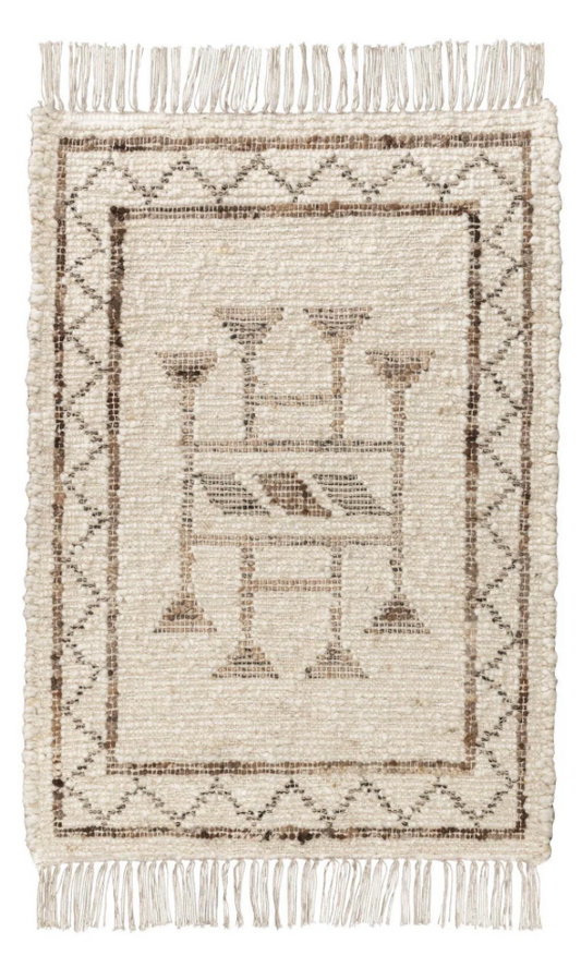 Gazi Handwoven Wool & Jute Rug – Ivory / Brown Multi