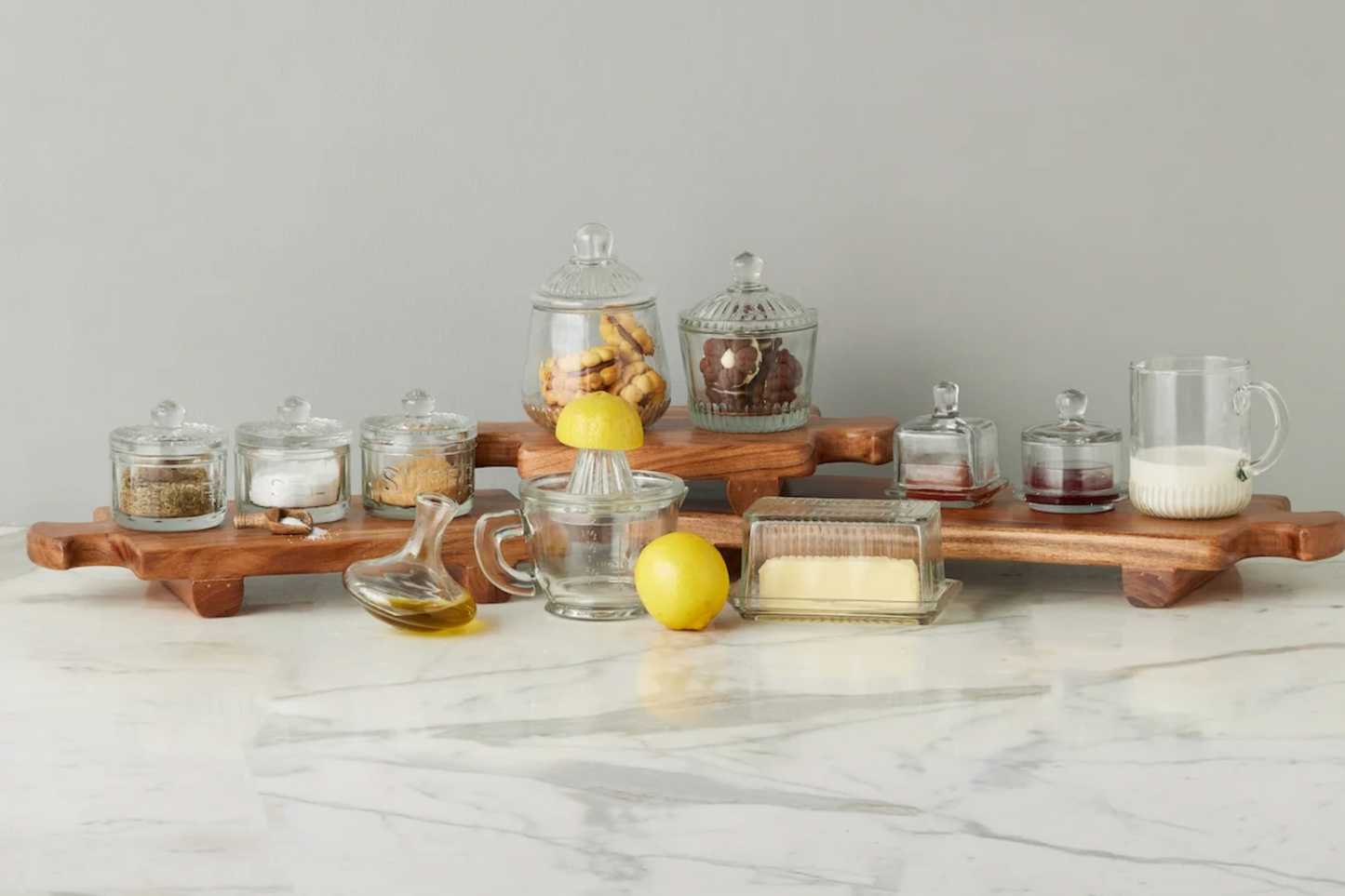 French Bistro Glass Jam Jar - Square