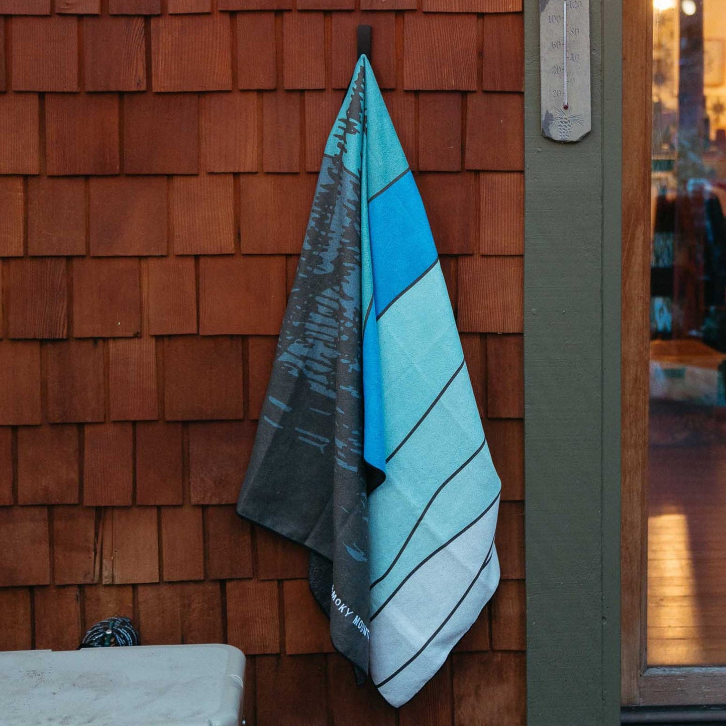 Nomadix Original Travel Towel featuring a Great Smoky Mountains National Park landscape design with quick-dry MicroTerry™ performance fabric.
