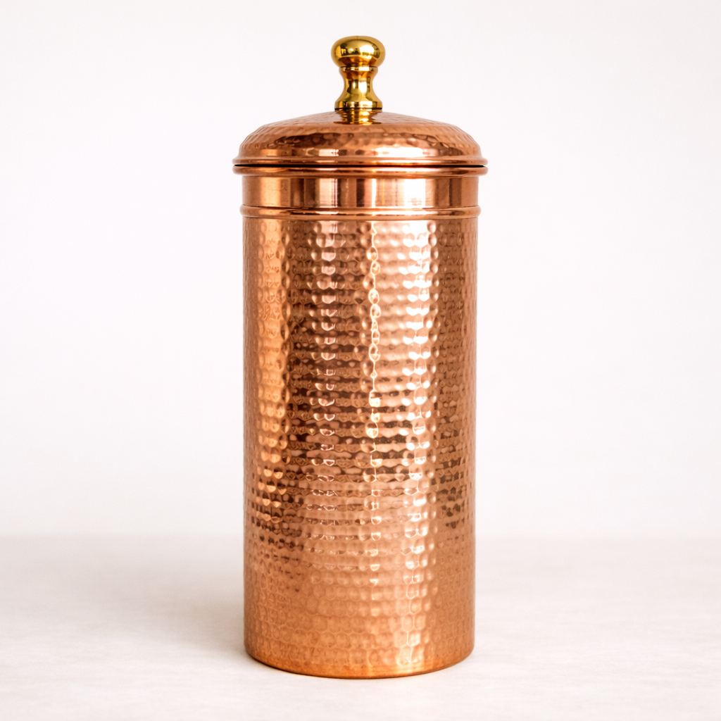 Hammered Copper Storage Canister