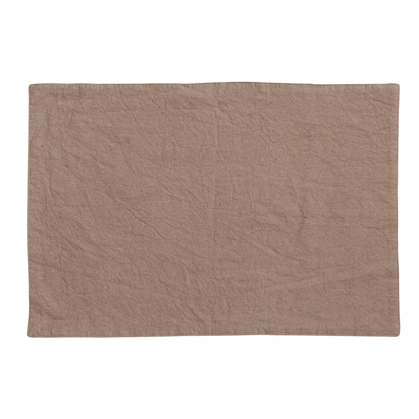 Hand-Embroidered Cotton Slub Placemat – Tan