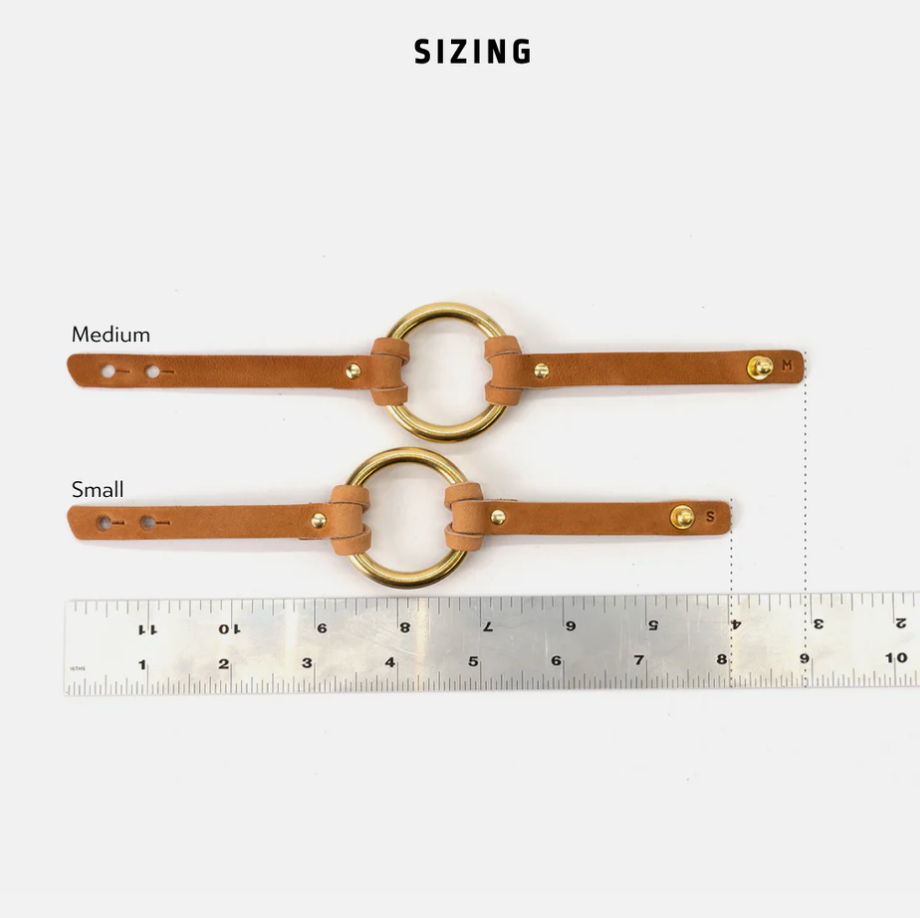 Chinati O-Ring Leather Bracelet | Natural & Brass