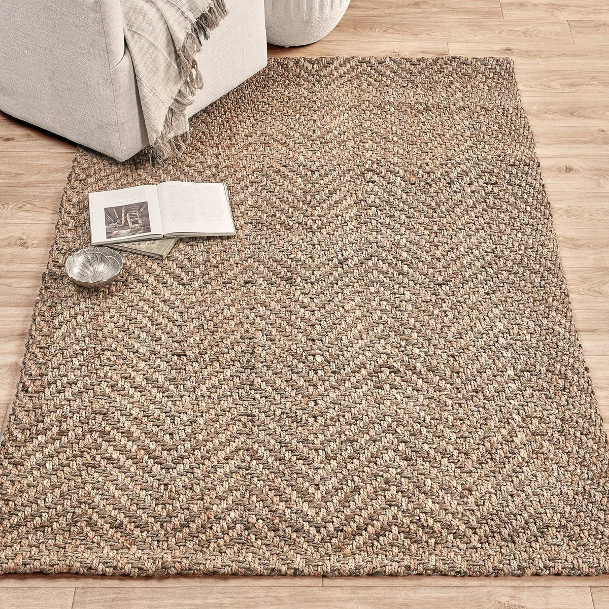 Herringbone Wool & Jute Rug