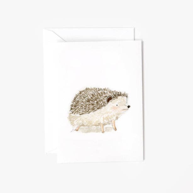 Hedgehog Mini Enclosure Card featuring original watercolor artwork by Emily Lex.