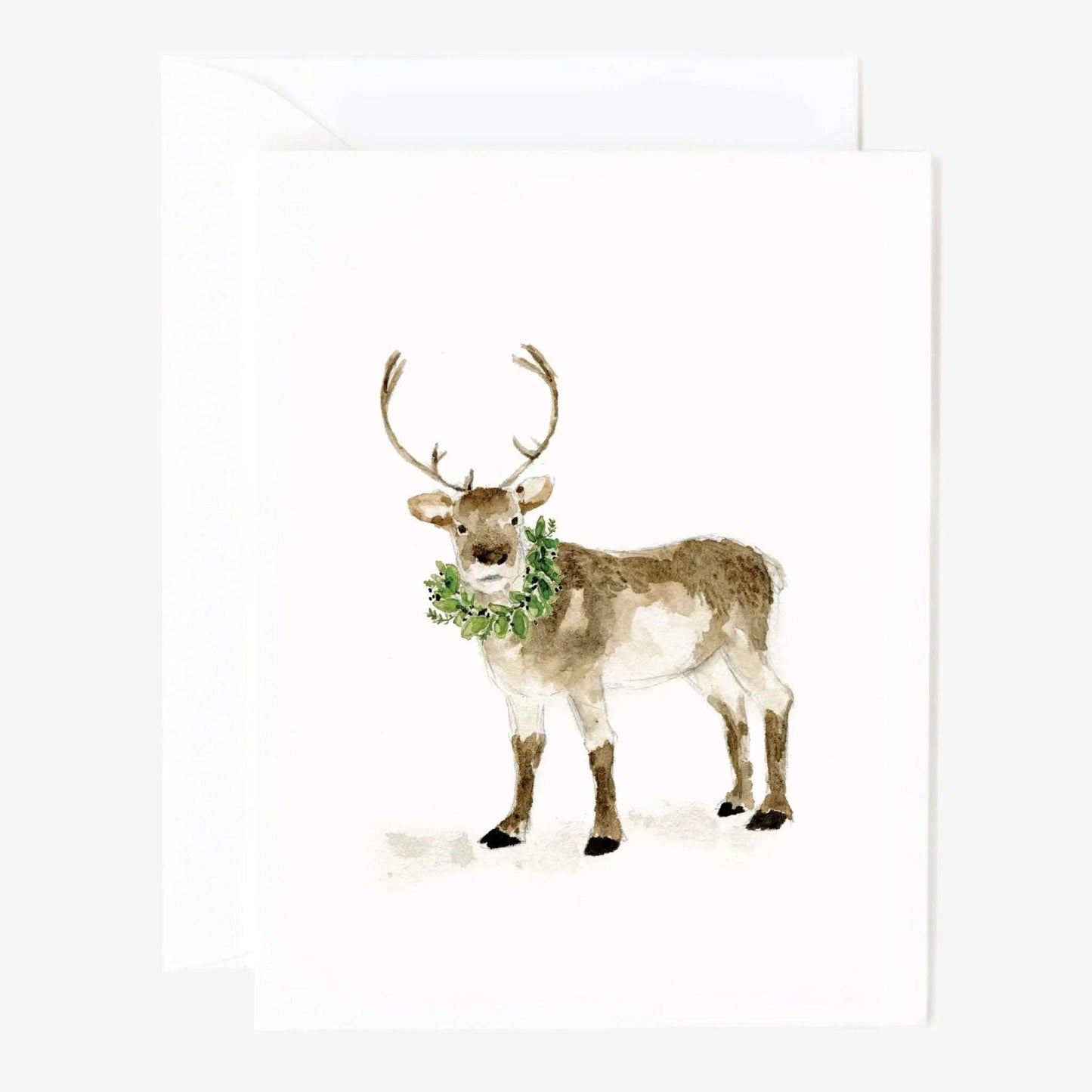 Assorted Christmas watercolor notecards printed on premium 120 lb superfine paper with blank interiors for personalized holiday messages.