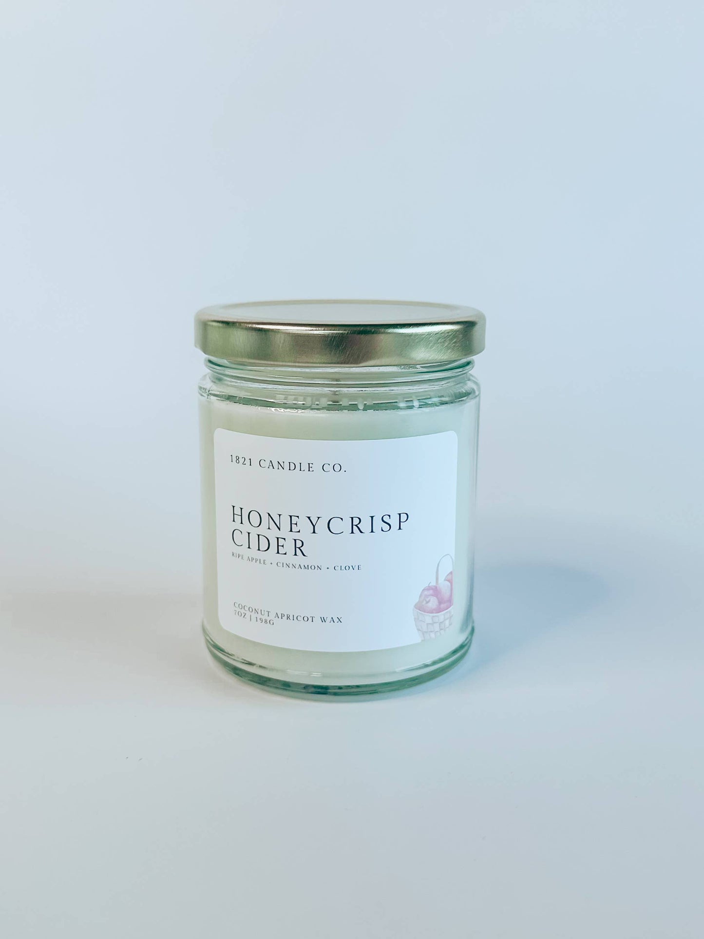 Honeycrisp Cider 7 oz coconut apricot wax candle hand-poured in Bonney Lake, Washington by 1821 Candle Co.