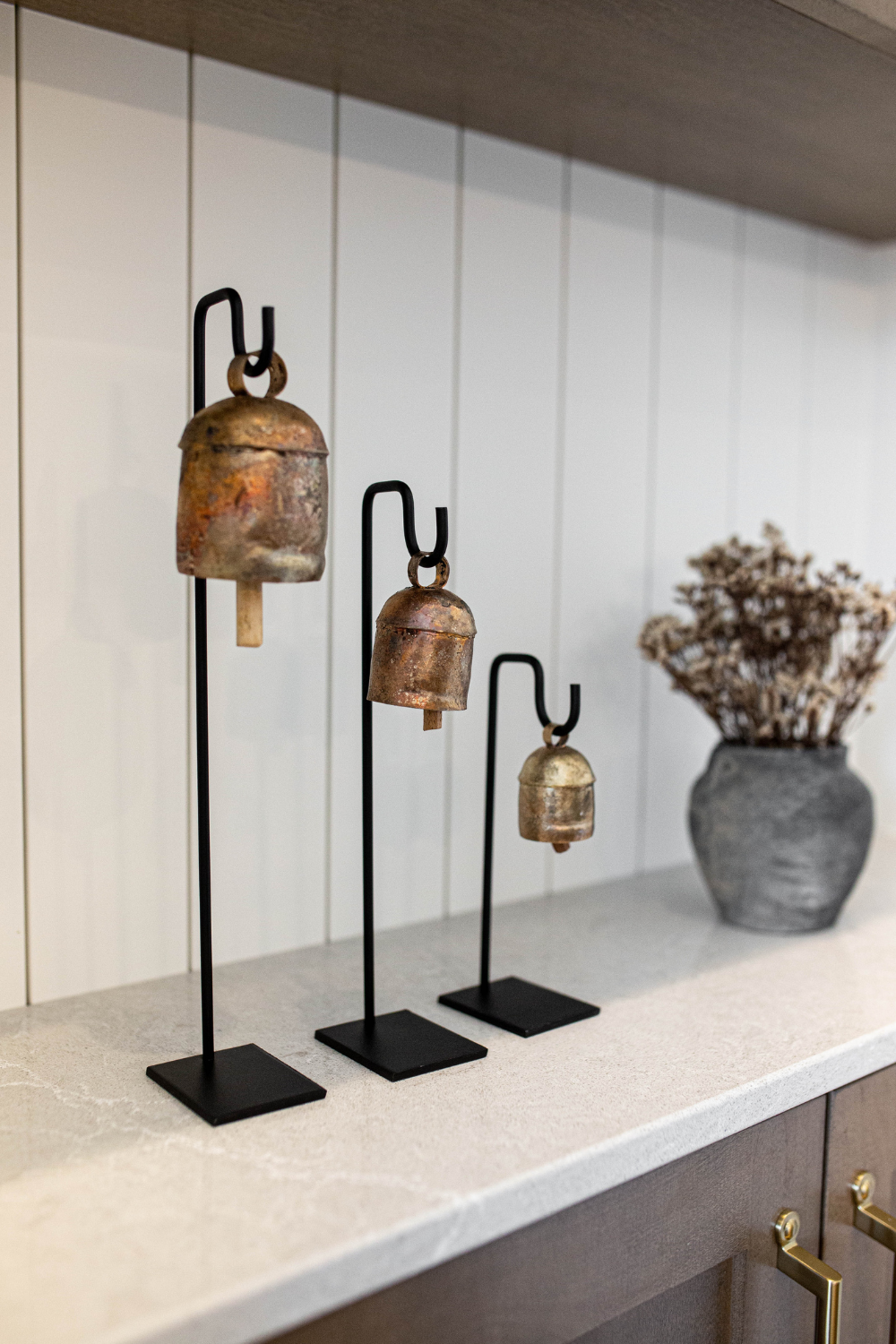 Vintage Inspired Iron Bell Stands – Set of 3