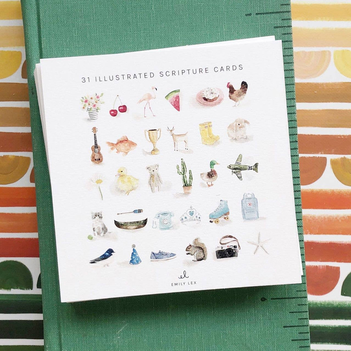 Truth for Today Scripture Cards for Kids featuring Bible verses and original watercolor artwork by Emily Lex.