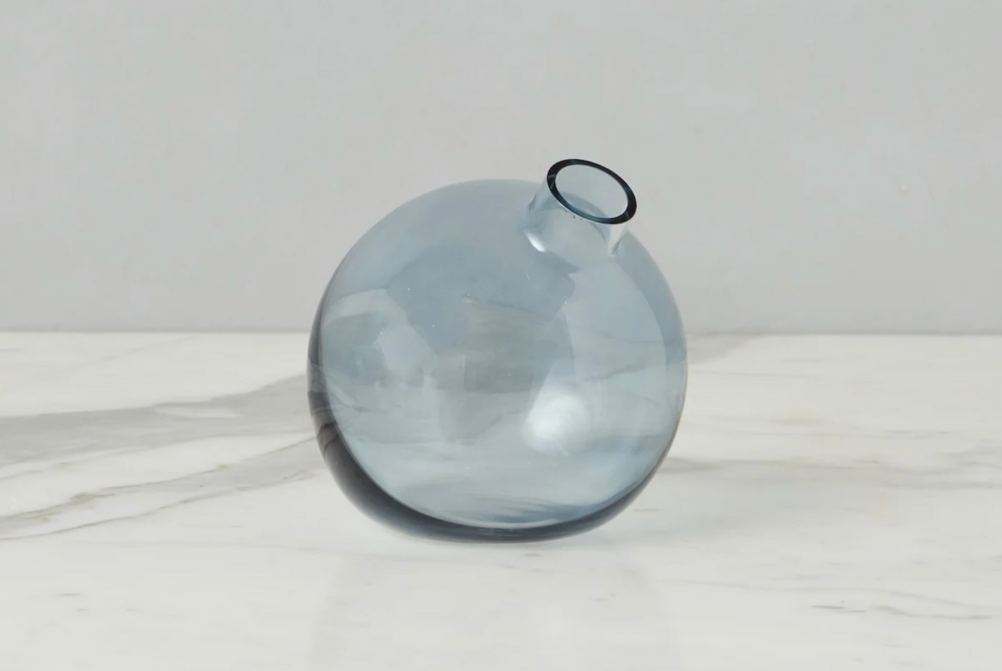 Glass Sphere Bud Vase - Denim Blue