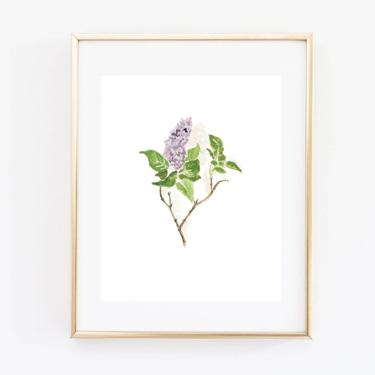 8 × 10 Lilac Garden Art Print by Emily Lex featuring an original watercolor painting of fresh-cut lilacs.