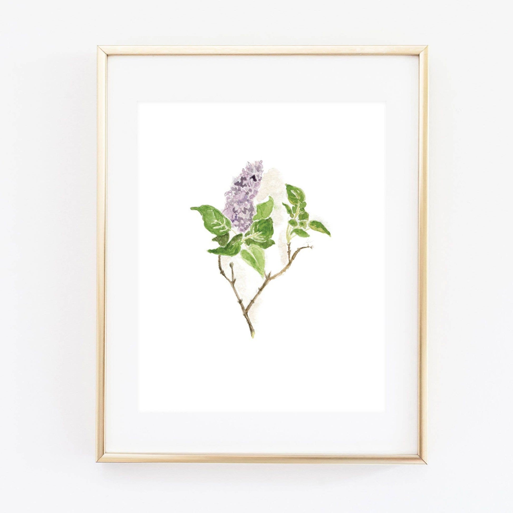 8 × 10 Lilac Garden Art Print by Emily Lex featuring an original watercolor painting of fresh-cut lilacs.