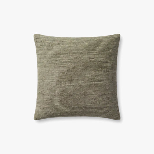 Magnolia Home Scarlett 18 x 18 inch down throw pillow in taupe and green by Joanna Gaines × Loloi.