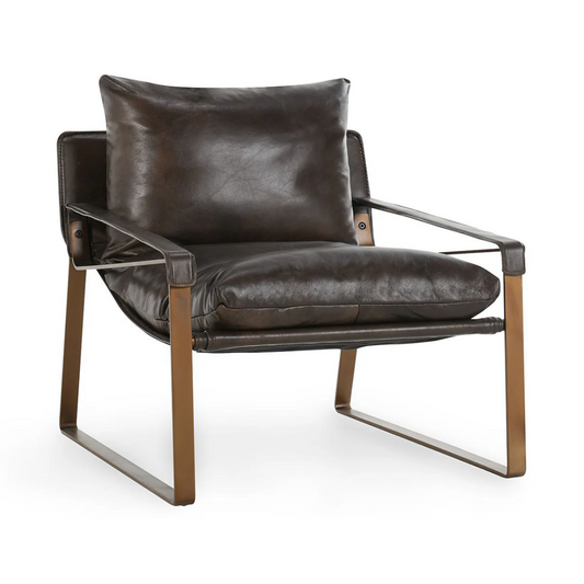 Morgan Leather Accent Chair - Truffle Brown
